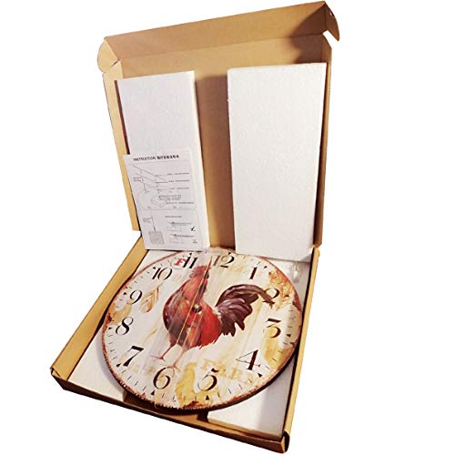 SKJIND Farmhouse Kitchen Wall Clock Wood (12inch)