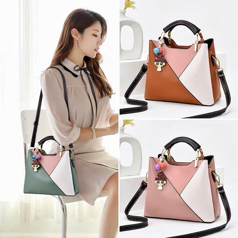 PUレザーバッグ女性2020春と夏のソフトレザートレンディなワンショルダーハンドバッグ多層大容量