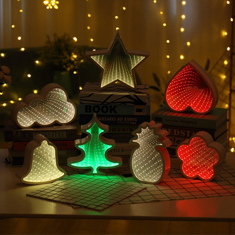 Creative LED 3D Night Light Cloud Tunnel Shape Child Room Bedside Lamp Decor