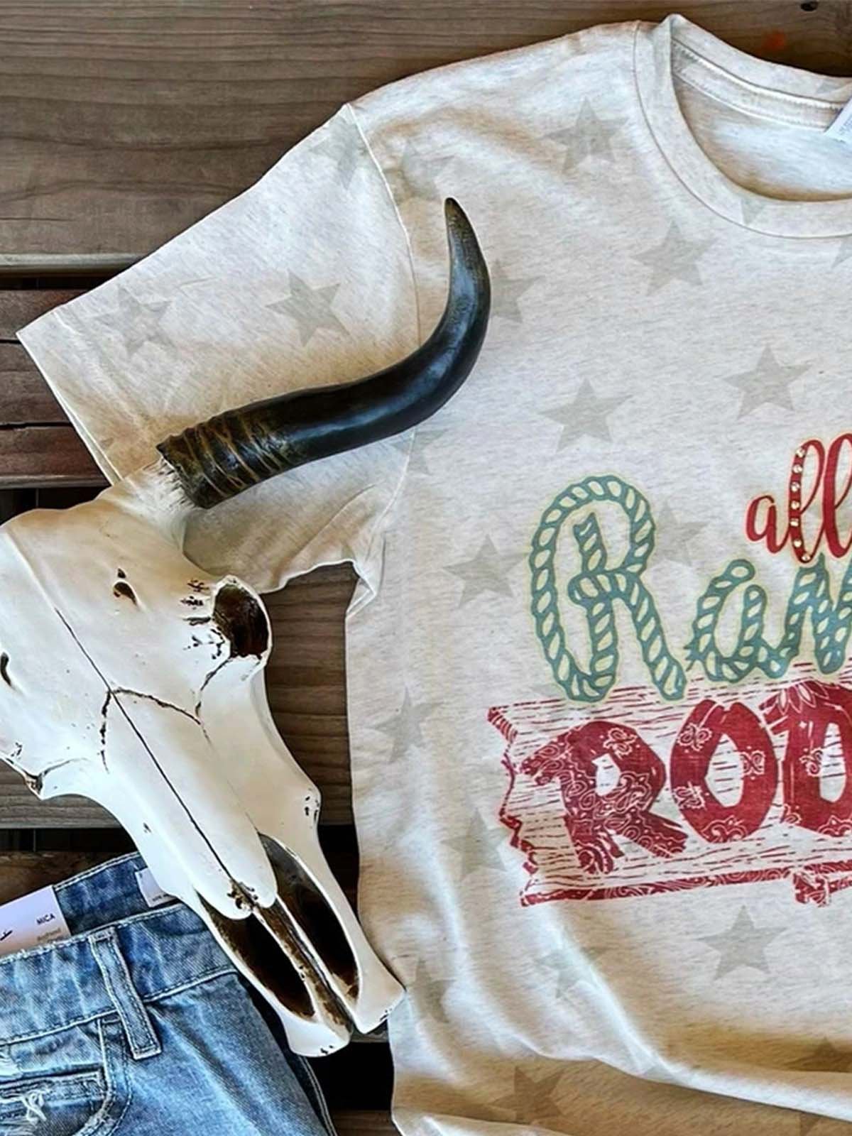 Color-Block Short Sleeve Crew Neck Vintage Shirts & Tops