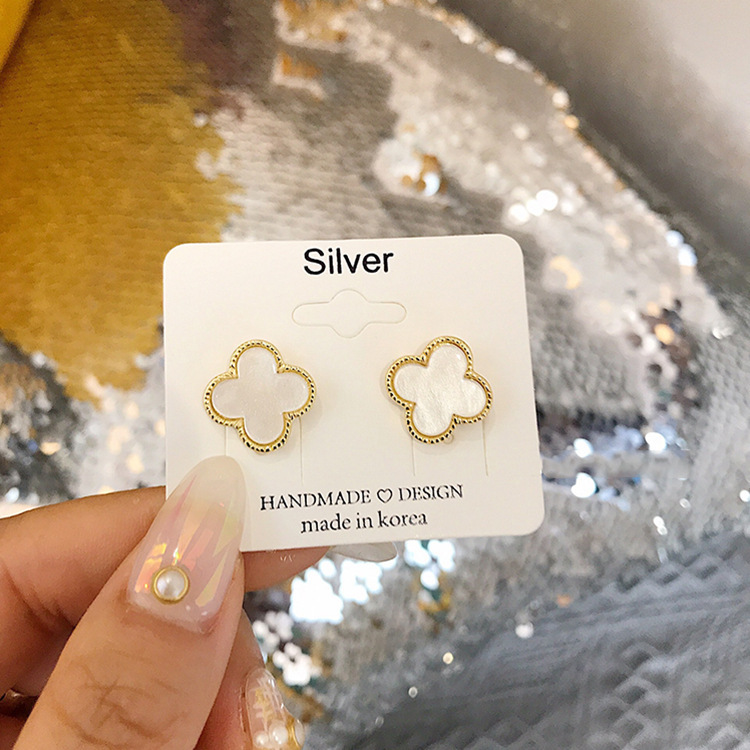 韩国S925银针小清新耳环百搭气质心形珍珠耳饰个性防过敏耳钉批发