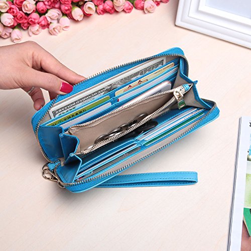 Aitbags Classic Soft Women Leather Wristlet Women's Wallet Zippered Around Purse