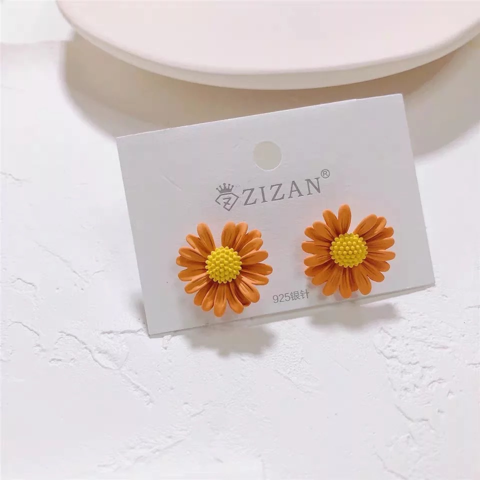 韩国S925银针小清新耳环百搭气质心形珍珠耳饰个性防过敏耳钉批发