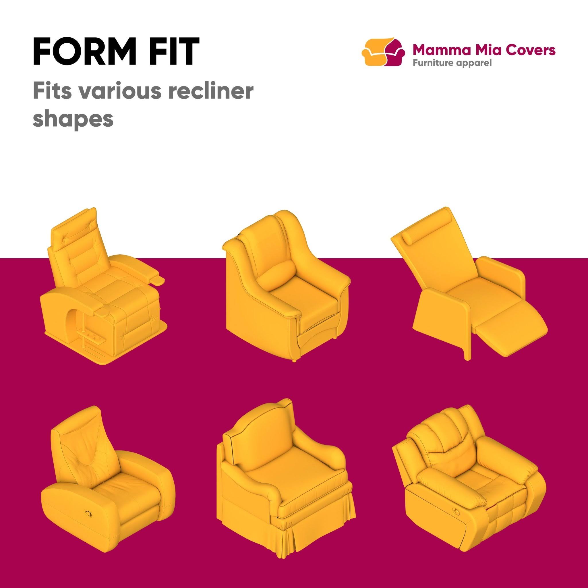 Recliner Chair Slipcover, Velvet Collection Vanilla