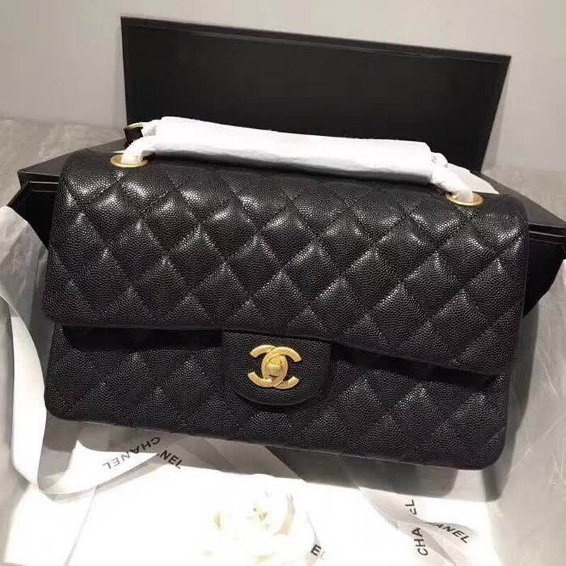 high quality handbag 119010 caviar genuine leather flap bag 1112