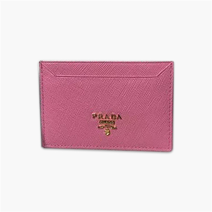 【原版皮】普拉达/Prada 卡包，选用十字纹牛皮裁制而成，精湛走线均匀整齐，油边顺滑，做工精致如图可见，款号：1MC208