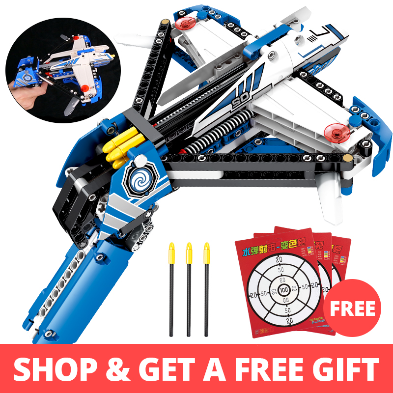 322pcs Crossbow Pistol Building Blocks Compatible legoingly Technic Weapon Gun Bricks Educational Shooting Toys for children boy