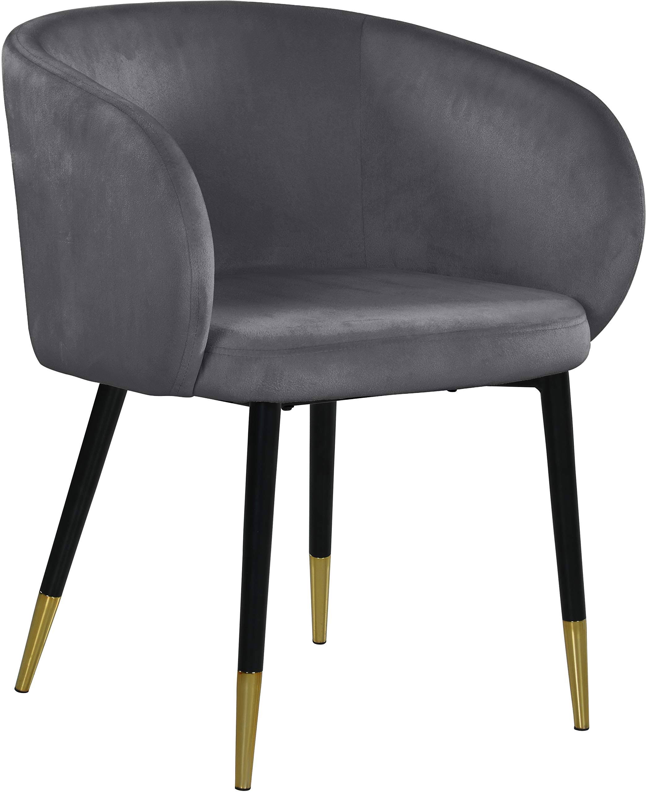 Meridian Furniture Louise Grey Velvet Dining Chair
