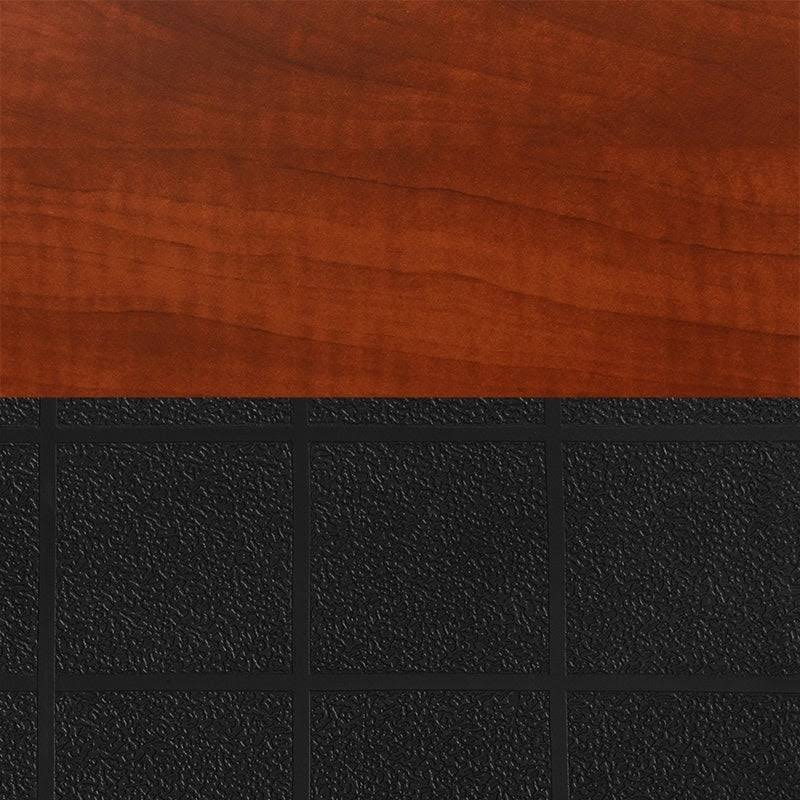 Regency Kee 48x22 Round Height Adjustable Classroom Table - Cherry 4 Andy 18-in Stack Chairs- Black