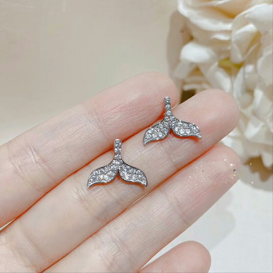 韩国S925银针小清新耳环百搭气质心形珍珠耳饰个性防过敏耳钉批发