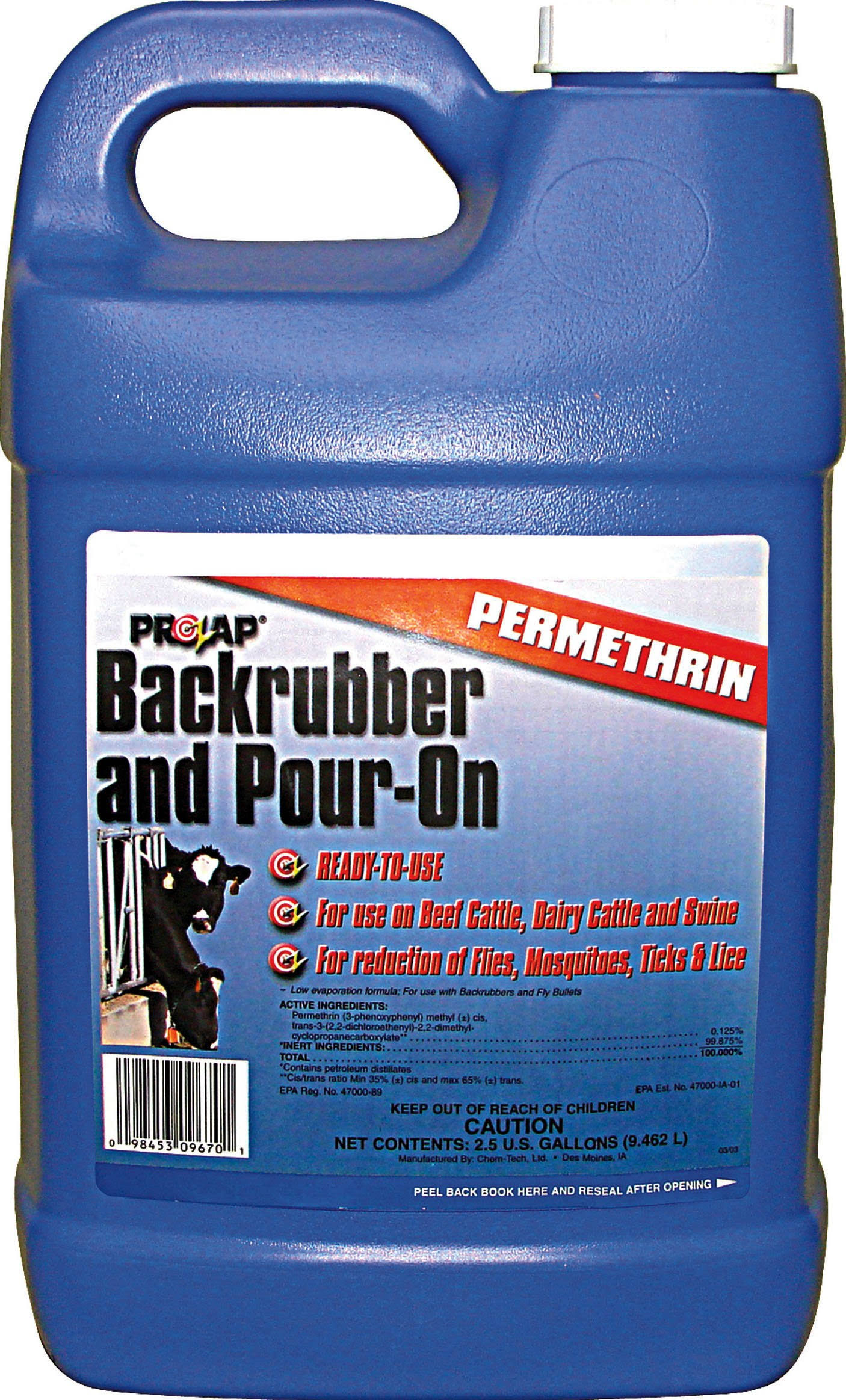 Prozap Backrubber Pour-On Xtra, 2.5 Gal