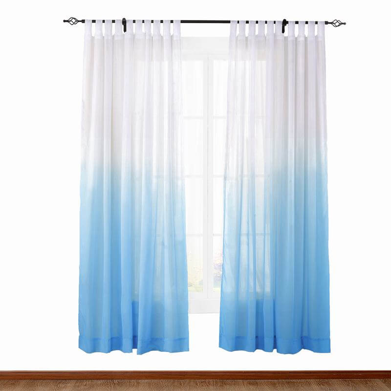 Tab Top Gradient Ombre Sheer Curtain Tulle Gradual Drape HANNA