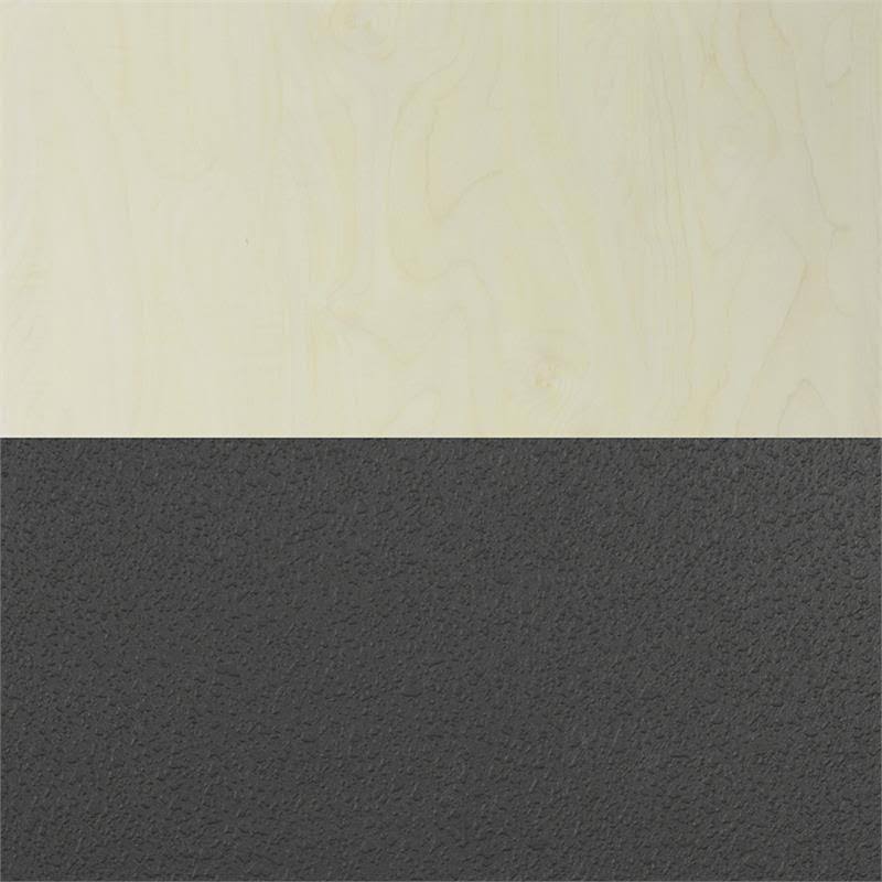 Regency Kee 48x22 Round Breakroom Table- Maple/ Black 4 Zeng Stack Chairs- Black