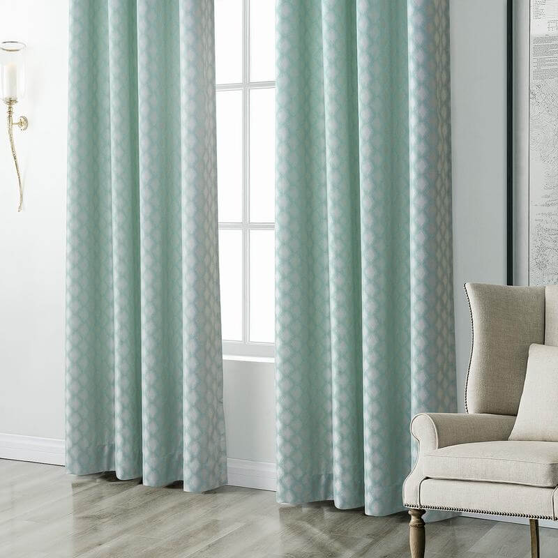 Polyester Jacquard Heavy Weight Grommet Diamond Soft Panel Curtain Panel Drape Sander