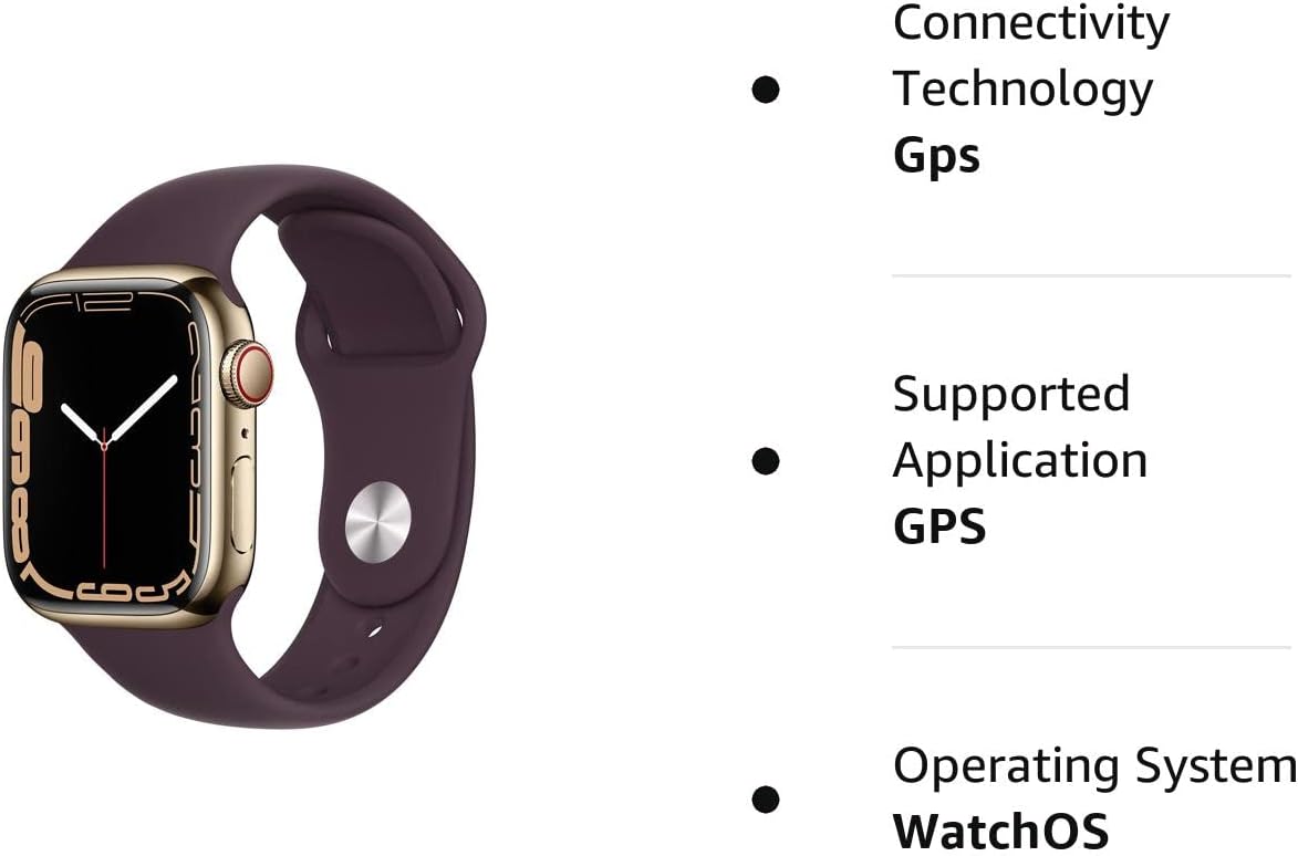 Apple Watch Series 7 (GPS, 41mm) Starlight Aluminum Case with Starlight Sport Band, Regular (Renewed)