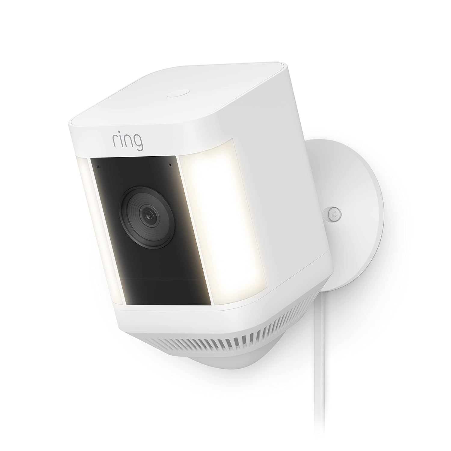 Ring Spotlight Cam Plus, Battery | Two-Way Talk, Color Night Vision, and Security Siren (2022 release) - White