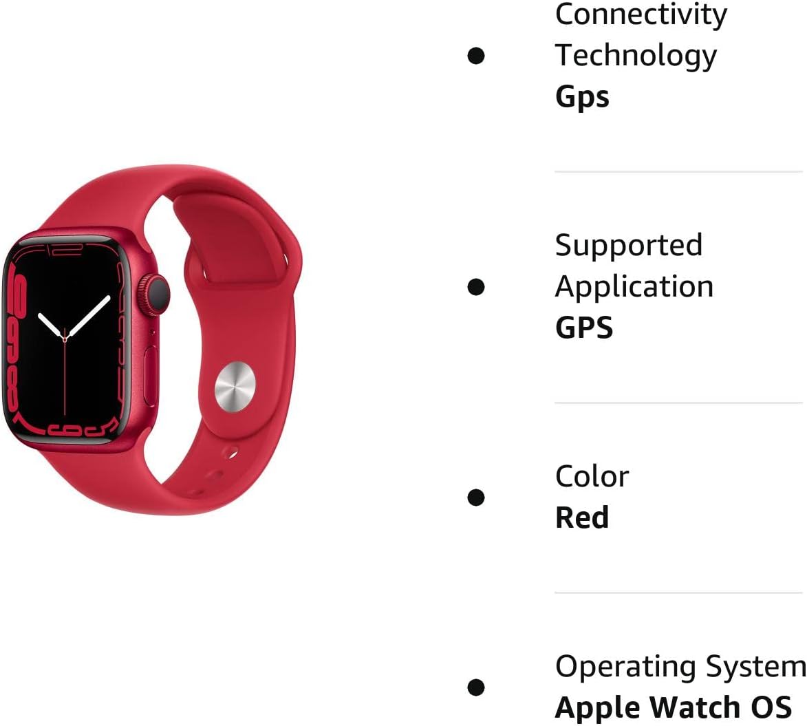 Apple Watch Series 7 (GPS, 41mm) Starlight Aluminum Case with Starlight Sport Band, Regular (Renewed)