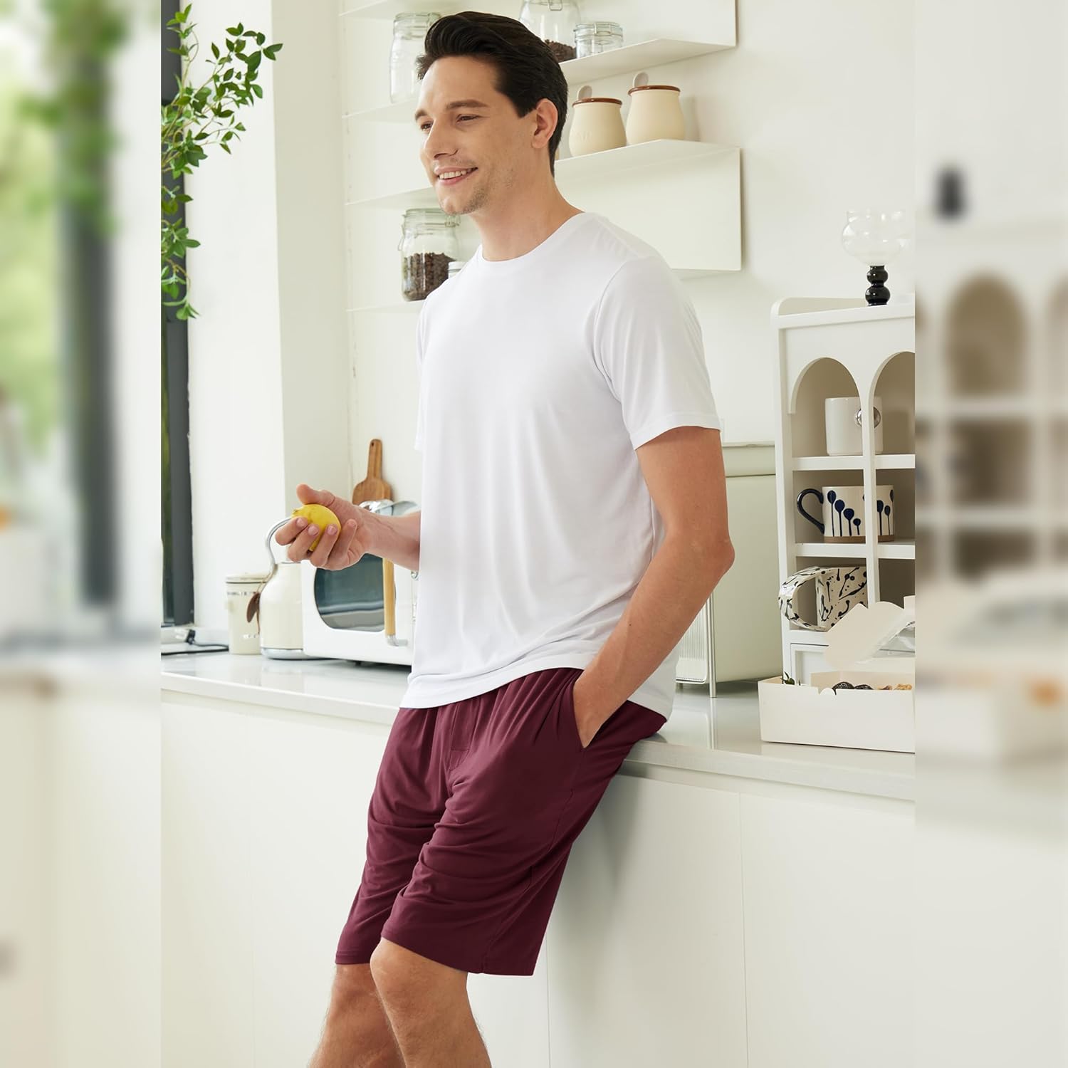 BAMBOO COOL Mens Pajama Pants Sleep Lounge Bottoms Soft Comfy Pj Pant Sleepwear with Pockets 2 Pack