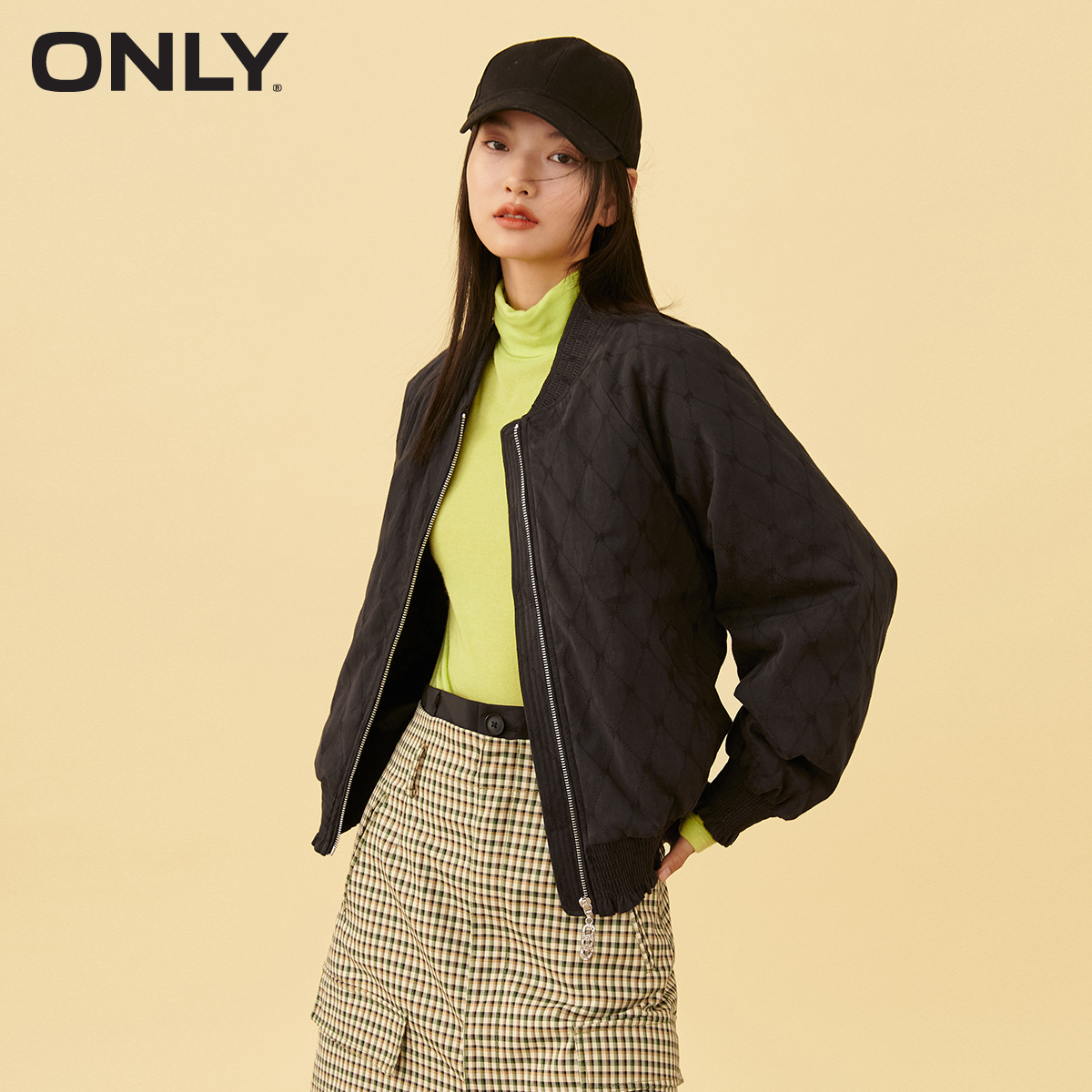 kucun2 ONLY winter new style wood ear side bow loose baseball uniform windbreaker jacket female | 121436010