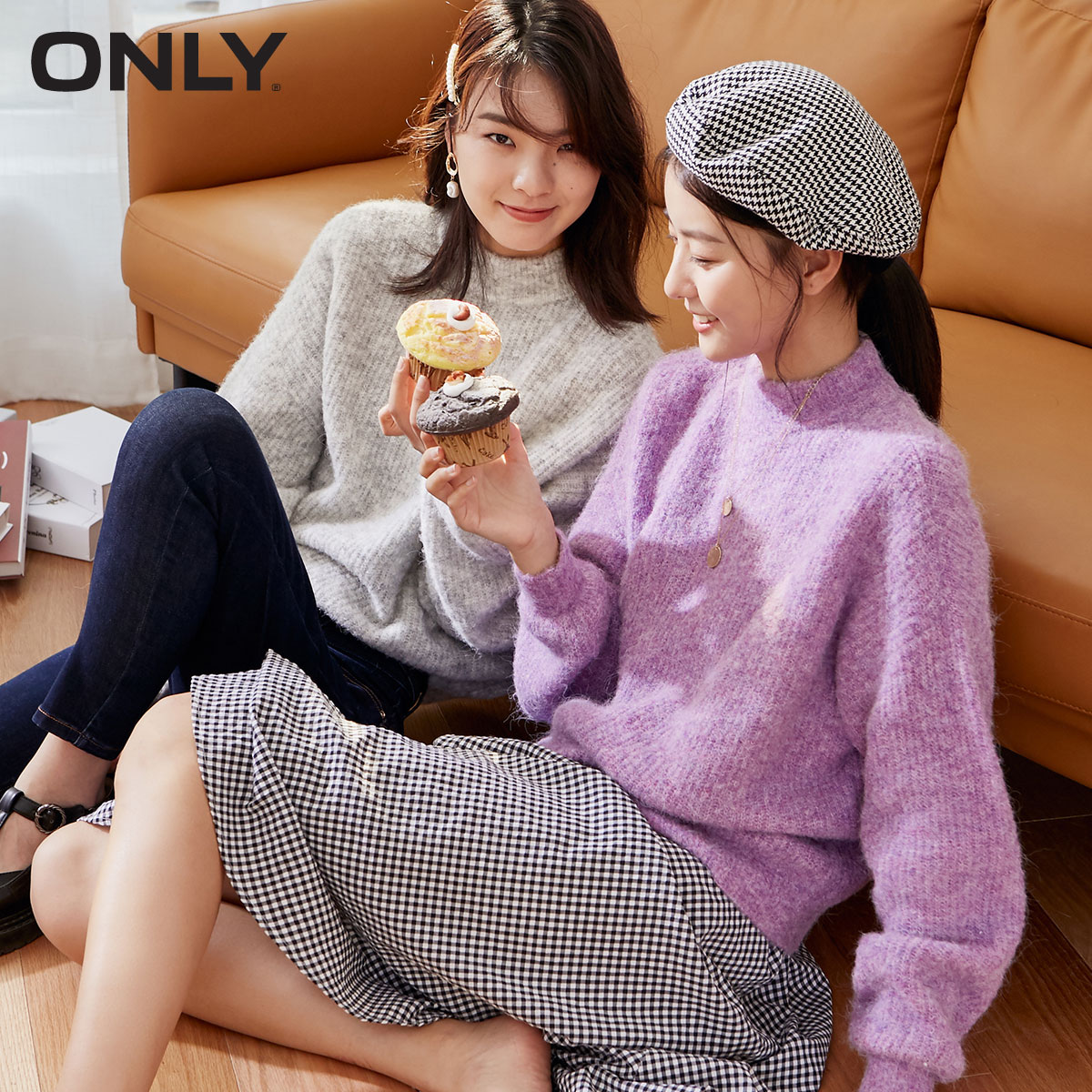 ONLY2020 autumn new pure color wool lazy loose wool knit sweater women | 120424040