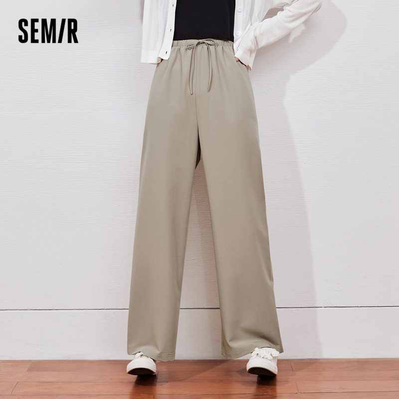 two duo SEMIR Casual Trousers Women'S Loose Straight-Leg Pants Drape 2021 Summer New Style Thin Trend Khaki Casual Pants