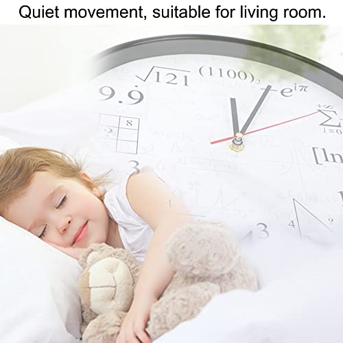 Math Wall Clock Mathematical Equations,Silent No Ticking 12Inch Quartz Battery Operated Round Modern Home Office Classroom Decor