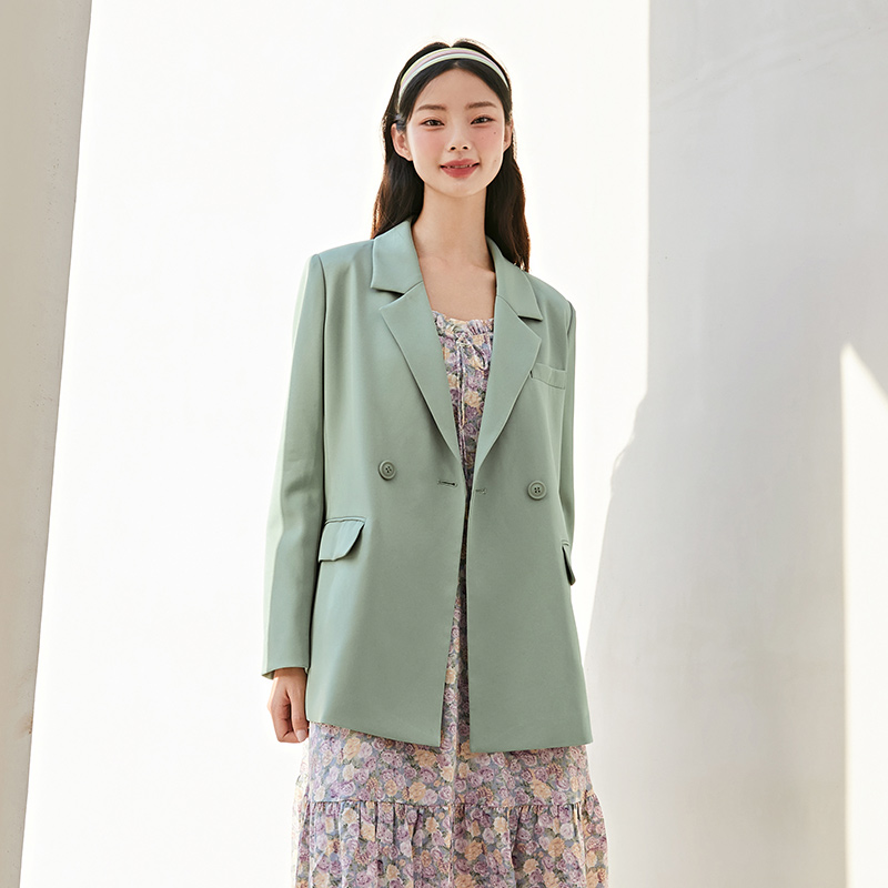 目目 six SEMIR Blazer Women Spring And Autumn 2021 New Black Loose Woman Thin Korean Style Purple Suit Jacket