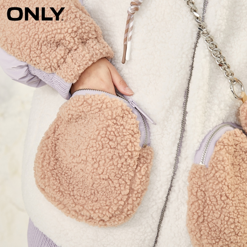 目目 eight ONLY winter new style contrast stitching drawstring hooded down jacket women | 120423123