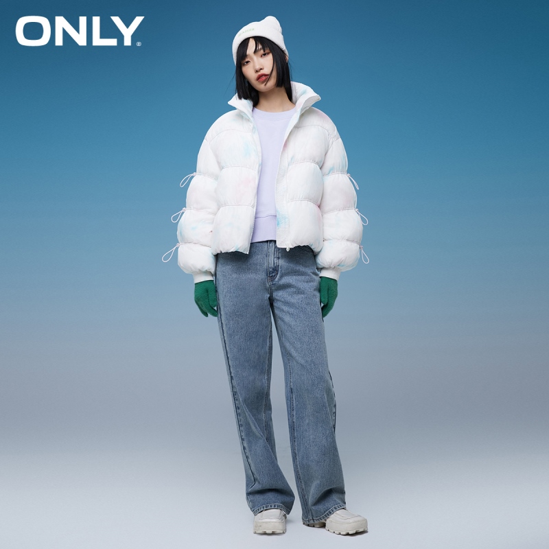 目目 sixteen ONLY short tie-dye adjustable drawstring short down jacket women | 121423001