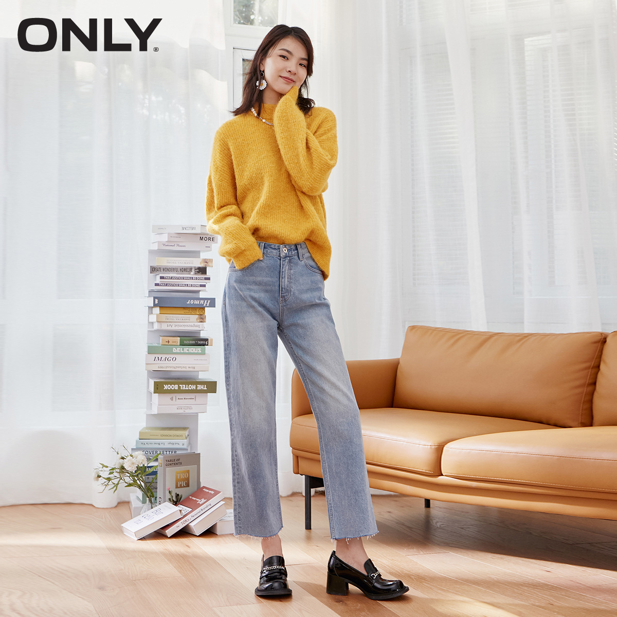 目目 twelve ONLY2020 autumn new pure color wool lazy loose wool knit sweater women | 120424040