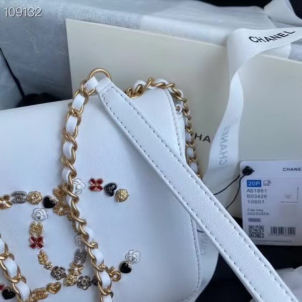 【原版皮】香奈儿/Chanel 手工系列肩背包，各种元素铆钉镶嵌成的双C标志，选用细腻羊皮，内里质感金属牛皮