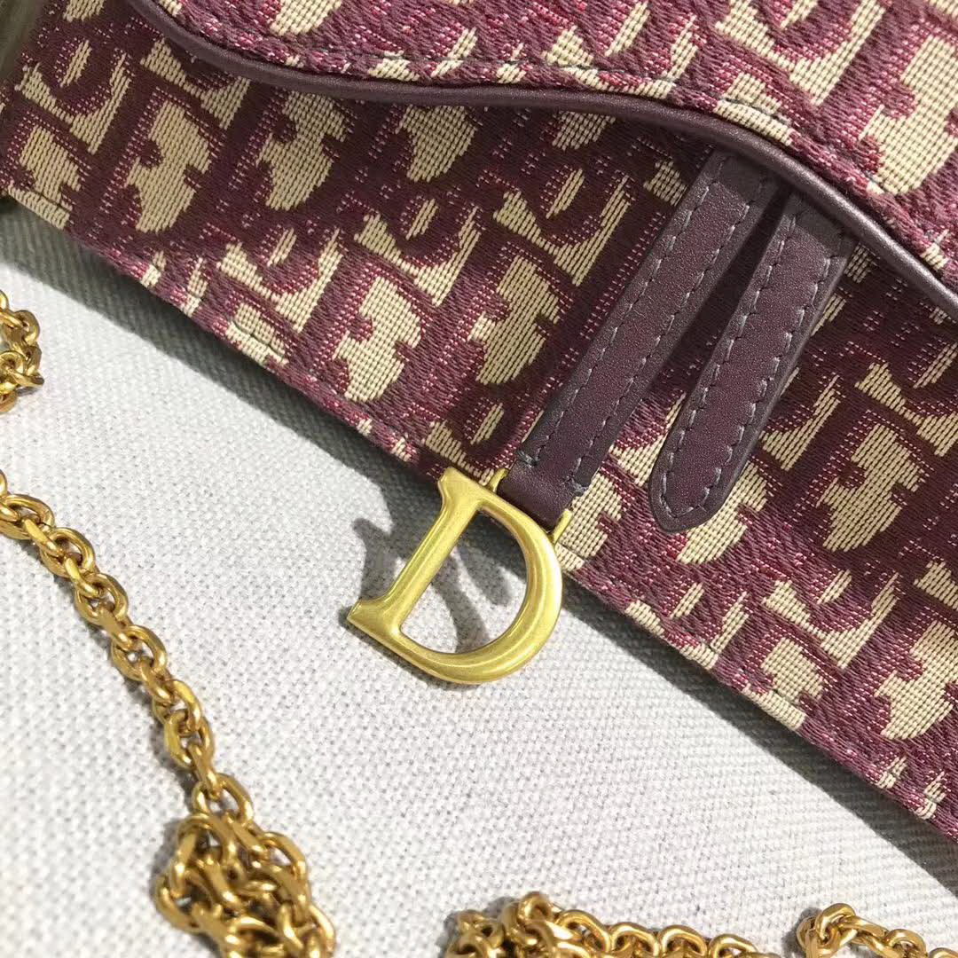 【原版皮】迪奥/Dior 链条包，选用Oblique提花帆布搭配同色系牛皮皮革裁制而成，缀以D字徽标设计，拆了链条又能当手包，另配：手挽带一条