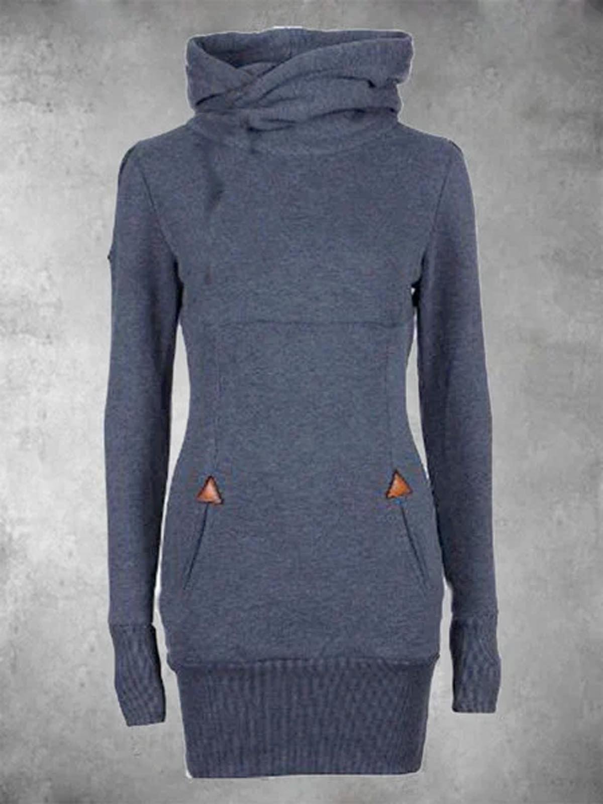 Long Sleeve Bodycon Jersey Turtleneck Dresses