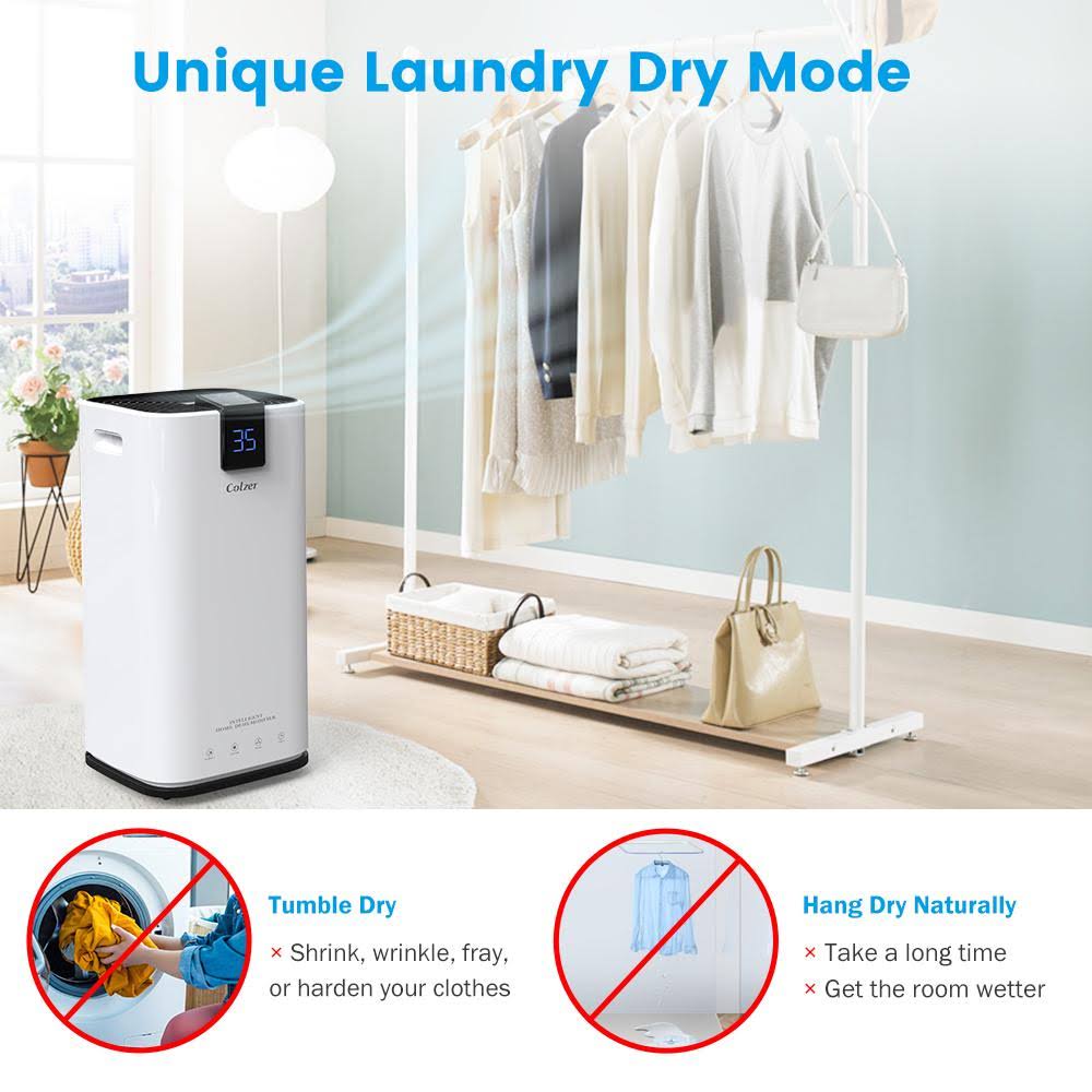 Colzer 70 Pints Portable Dehumidifier, Large Capacity, Compact
