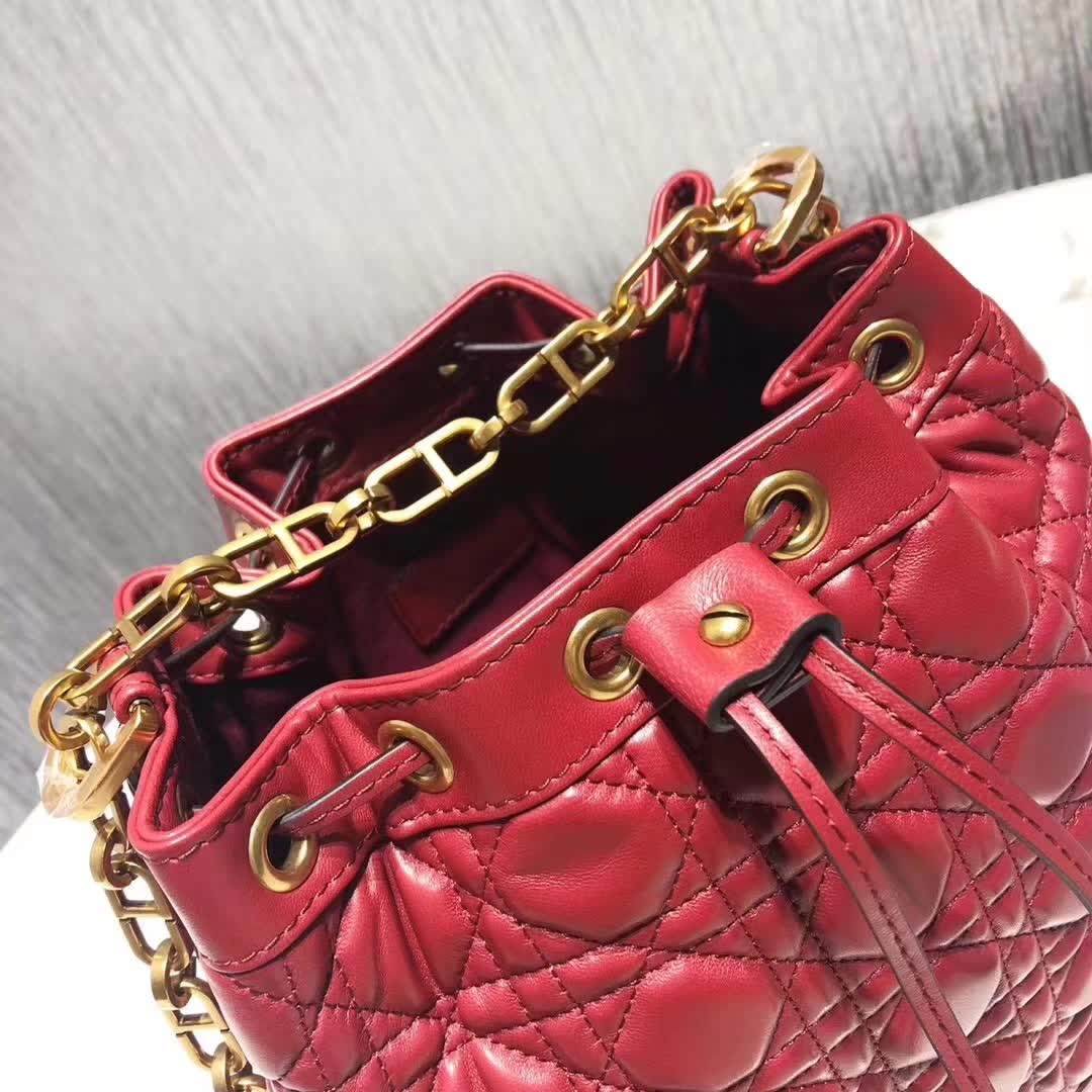 【原版皮】迪奥/Dior 水桶包，选用柔软羊皮裁制而成，全新包型，火遍时尚圈的复古潮流感，款号：M1693