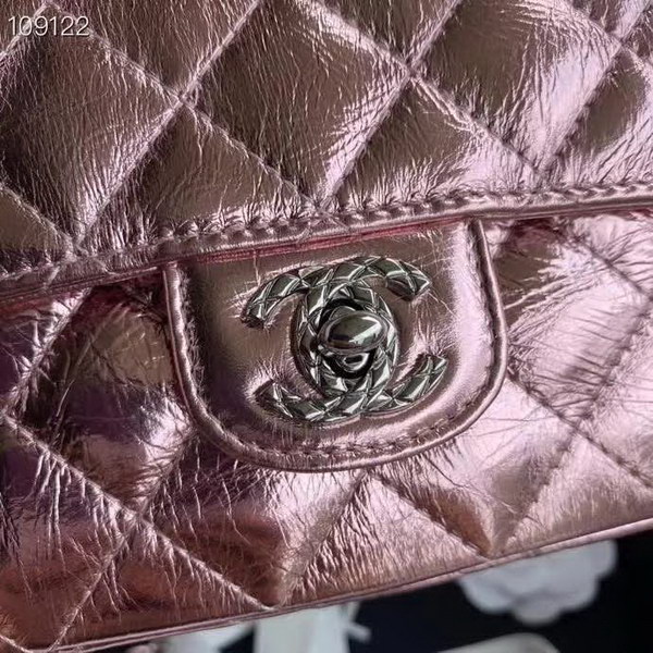 【原版皮】香奈儿/Chanel 手环包，银色金属质感圆环CF链条包，很限独特的颜色哇，不同光下折射出来不同的颜色，款号：AS1665