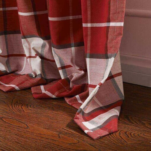 Antique Bronze Grommet Plaid Gingham Check Outdoor Curtain Jones