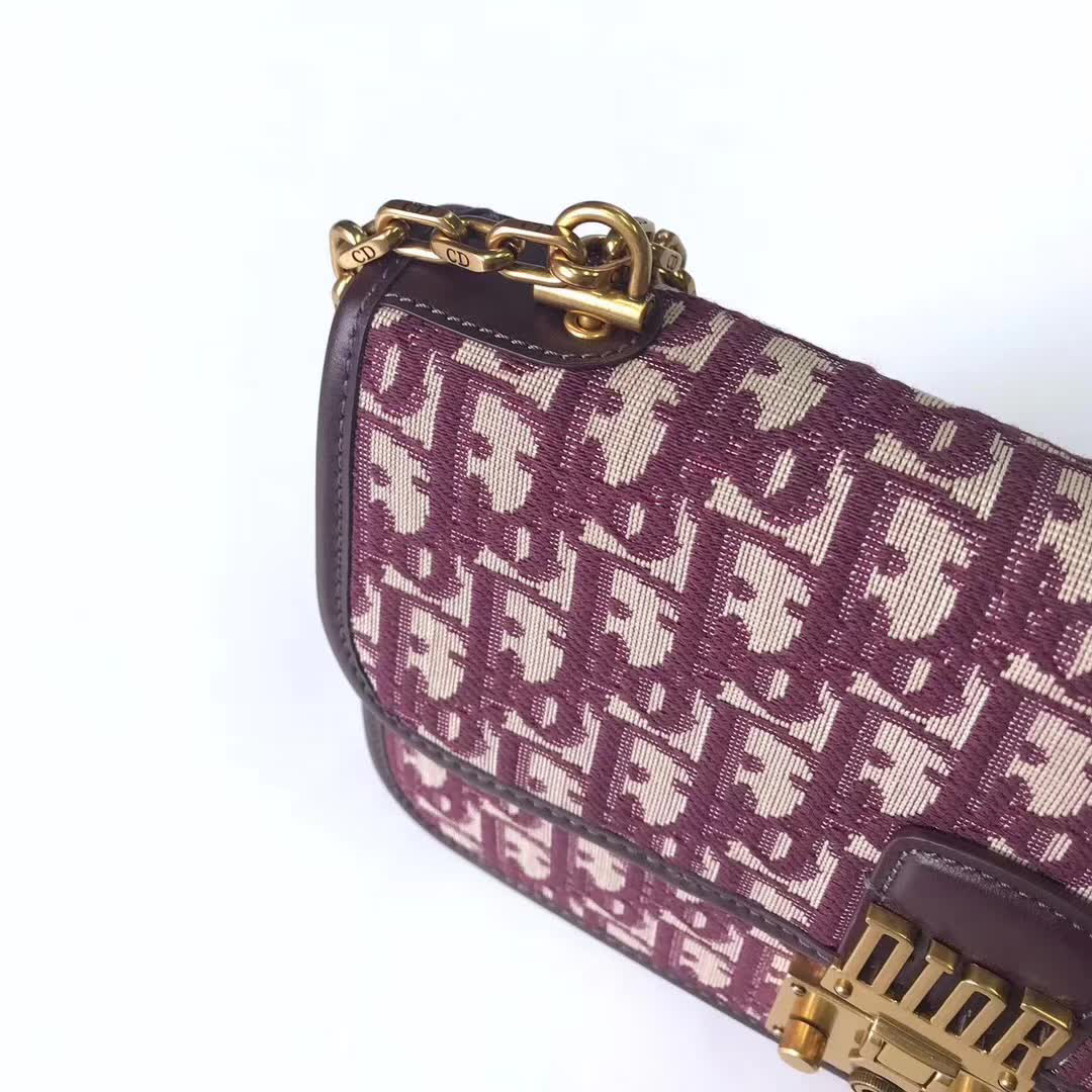 【原版皮】迪奥/Dior 链条包，选用Oblique提花帆布搭配同色系牛皮皮革裁制而成，饰以不规则珠片，很有年代感，搭配链条肩带，真是perfect