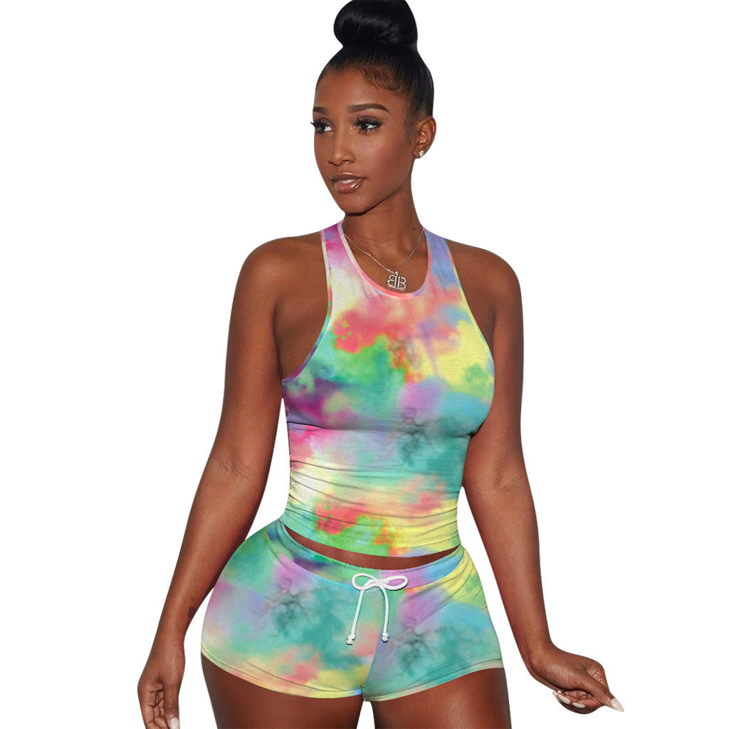 Viladress Short Vest Crop Tops and Shorts Set