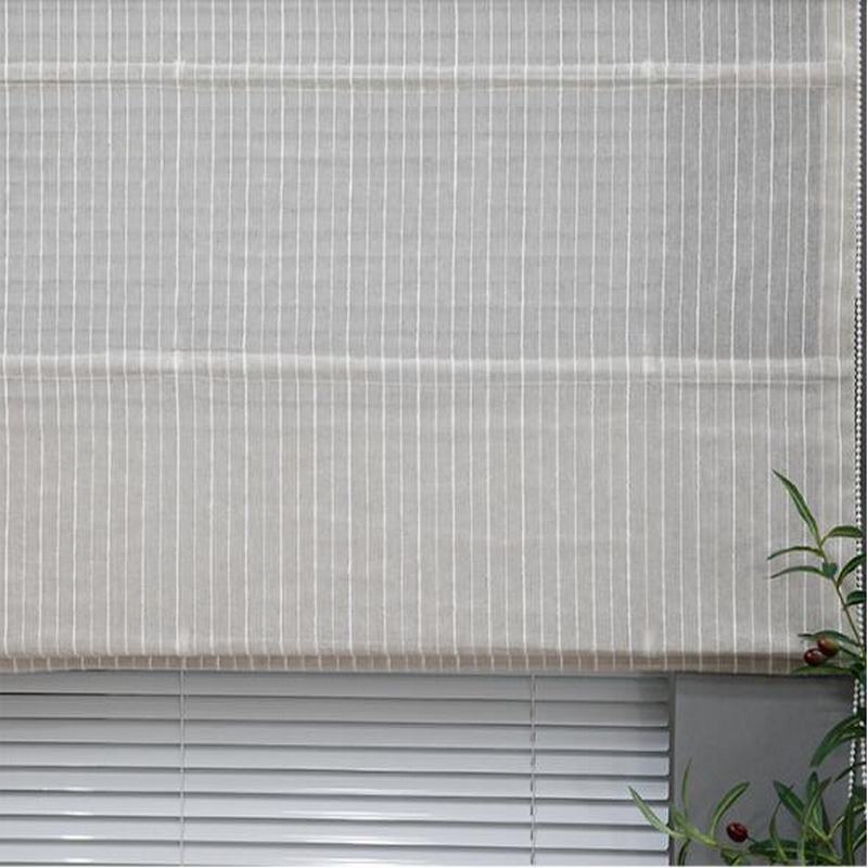 Polyester Linen Roman Shade In White