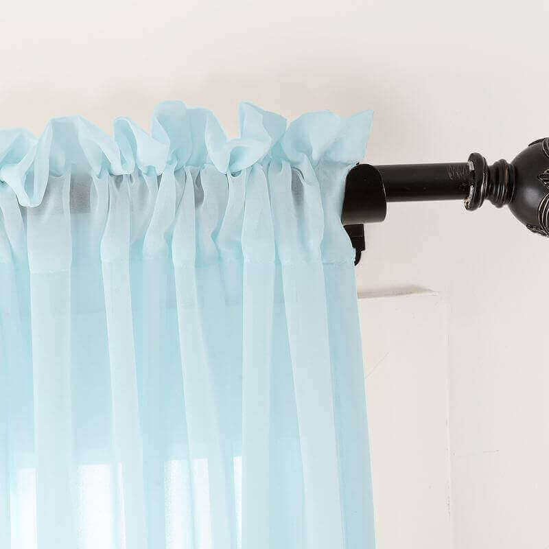 CUSTOM Scandina Sky Blue Indoor Outdoor Sheer Curtain Voile Drapery