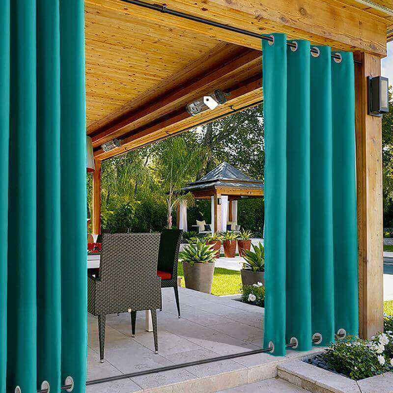 Outdoor Curtain with Top Bottom Aluminum Grommet Waterproof and Mildew Resistant Panel Drapery ROSE