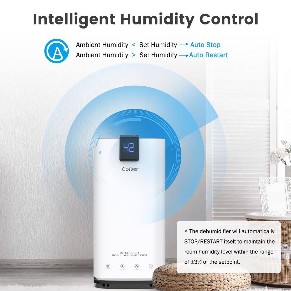 Colzer 70 Pints Portable Dehumidifier, Large Capacity, Compact