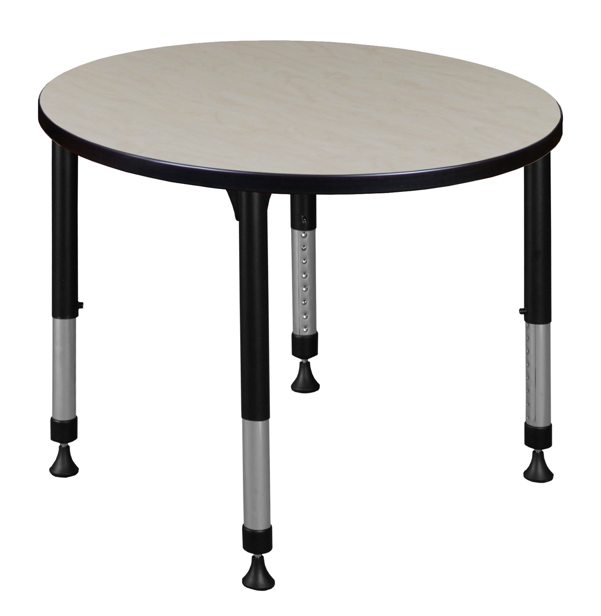 Regency Kee 30 in. Round Height Adjustable Classroom Table - Maple