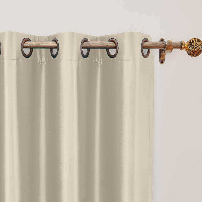 CUSTOM Lao Hang Zhou Beige Polyester Cotton Thermal Insulated Curtain
