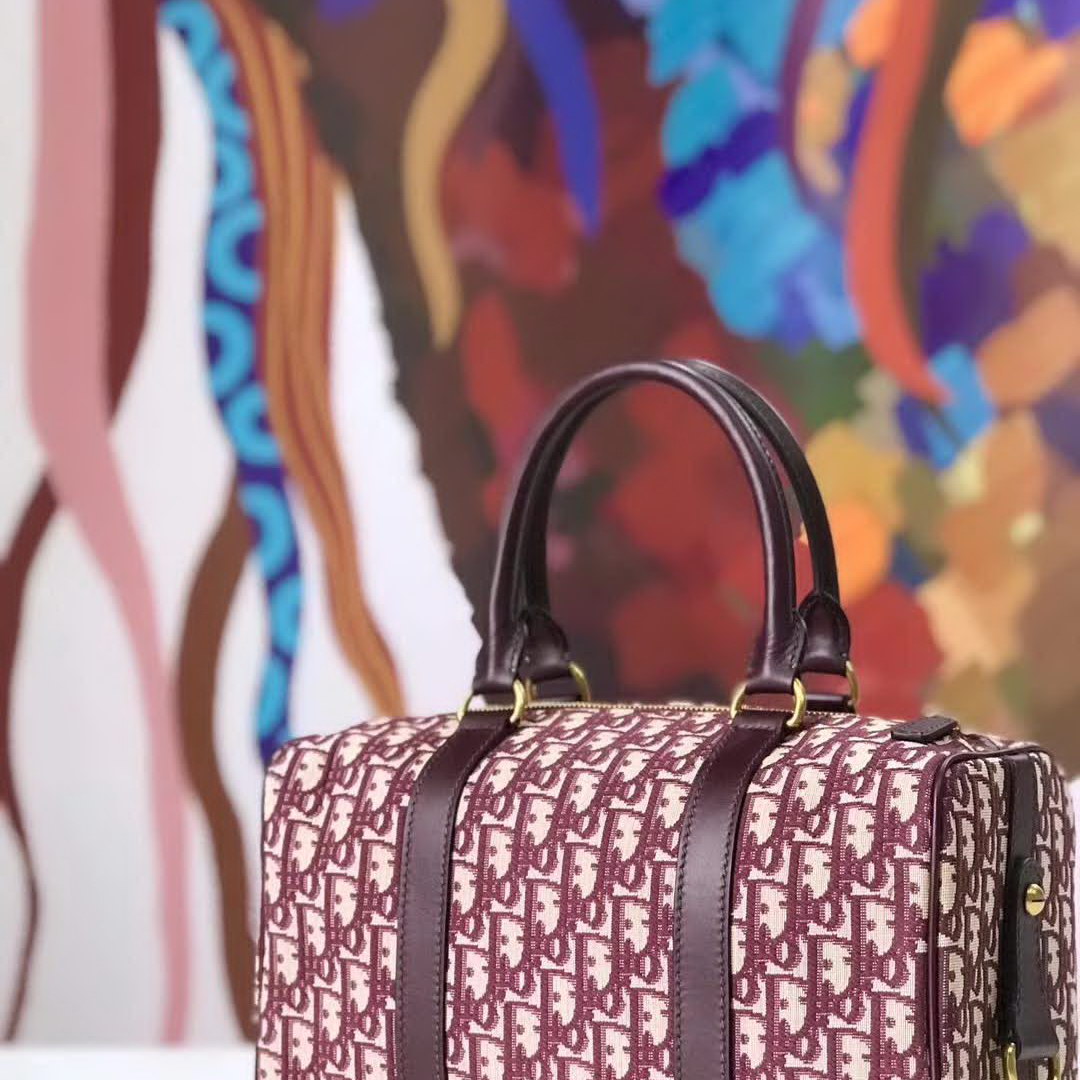 【原版皮】迪奥/Dior 枕头包，选用Oblique提花帆布搭配同色系牛皮皮革裁制而成，经典大方，简约时尚