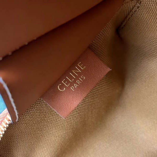 【原版皮】赛琳/Celine 老花系链条包，TRIOMPHE帆布混搭羊皮，整个包以凯旋门标志为主，包边以棕色为主围绕开口，焦糖棕色搭配老花添加了复古元素，款号：100382