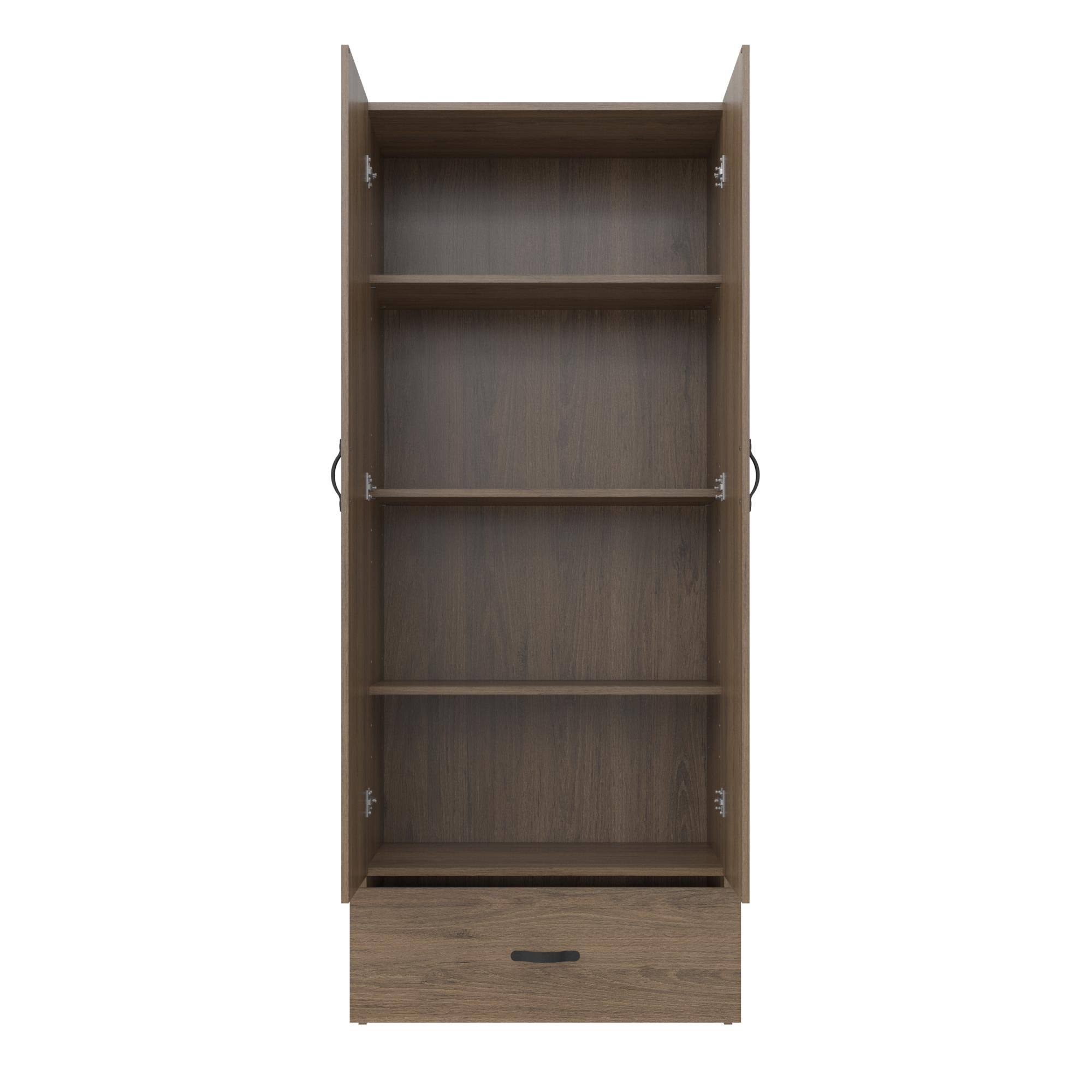 RealRooms Hax 2 Door Storage Cabinet with Drawer, Kitchen and Pantry Organizer, Rustic Oak