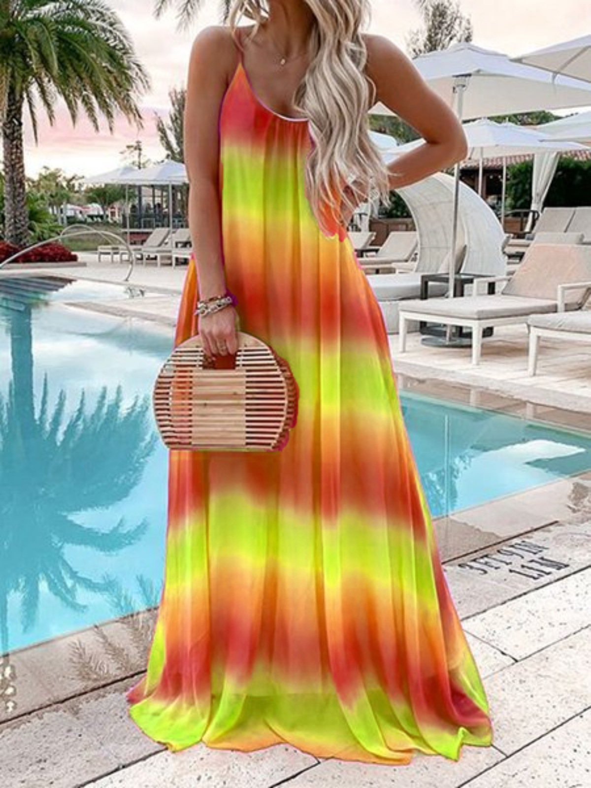 Summer Sleeveless Gradient Maxi Dresses
