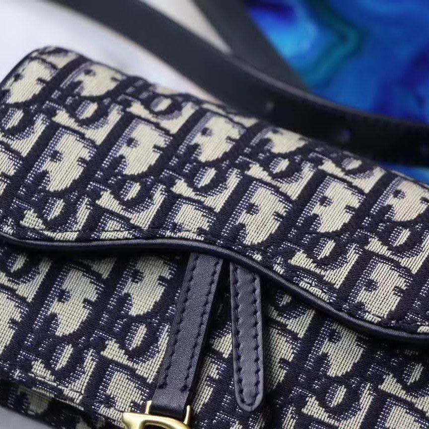 【原版皮】迪奥/Dior 马鞍腰包，选用Oblique提花帆布搭配同色系牛皮皮革裁制而成，搭配腰带，设计感十足，好用又时髦就属它